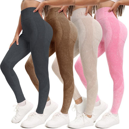 Women's High-Waist Butt-Lifting Pleated Leggings – Soft, Stretchy & Breathable for Yoga, Running & Workouts